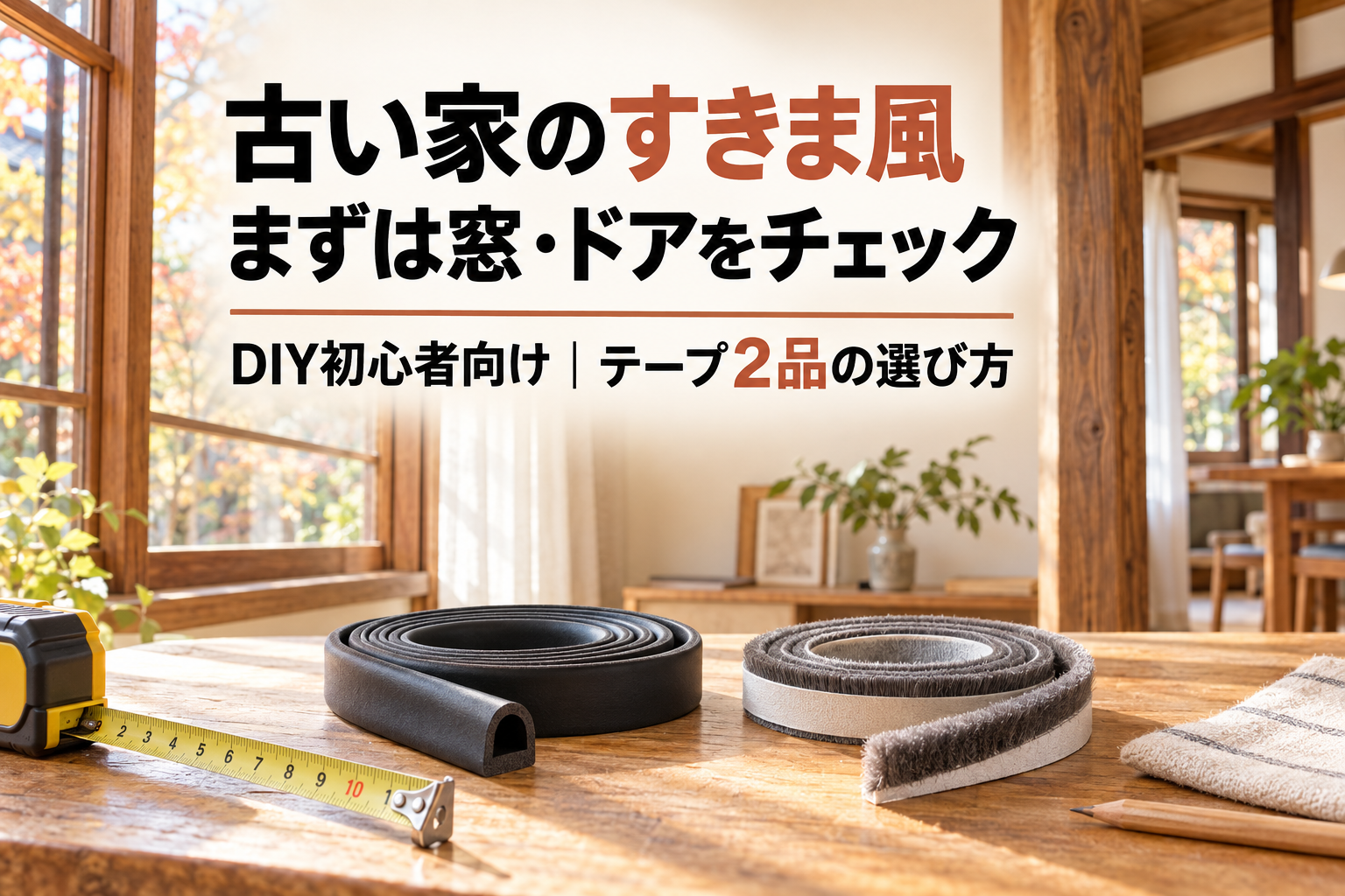 古い家のすきま風。まずは窓・ドアをチェック：DIY初心者向けテープ2品の選び方